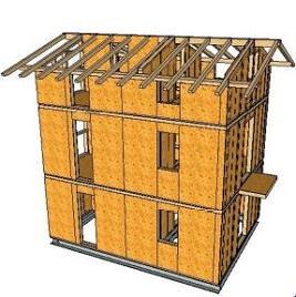 Schema struttura in legno. Progetto Chi Quadrato